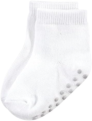Düşme Direnci, Beyaz, 2-4T için Kaymaz Tutucu ile Doğanın Dokunduğu Bebek Organik Pamuklu Çoraplar