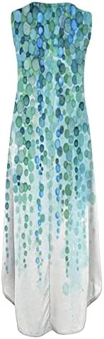 İlkbahar & yaz elbisesi Kadınlar için 2023 Baskılı Kolsuz Elbiseler Yuvarlak Boyun uzun elbise