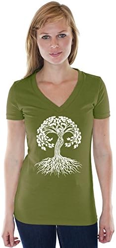 Sizin için Yoga Kıyafetleri Bayanlar Kenevir V Yaka Tişört-Kelt Ağacı