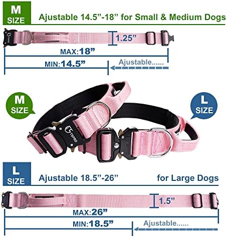 Saplı TSPRO Premium köpek Tasması Kalın Köpek tasması Ayarlanabilir Köpek Tasması Küçük veya Orta ila Ekstra Büyük