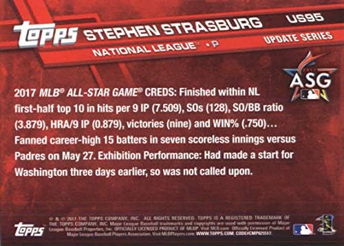 2017 Güncelleme Serisi US95 Stephen Strasburg Washington Nationals Beyzbol Tüm Yıldız Kartı
