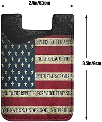 Retro Amerikan Bayrağı Telefon Kartı Tutucu, Cüzdan Üzerinde Sopa Kredi Kartı Tutucu Cep iPhone, Android ve Tüm Akıllı