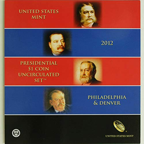 2012 P&D Başkanlık 1 $Parlak Dolaşımsız 8 Jetonlu Set-Hepsi Saten Kaplamalı BU-COA US Mint ile Orijinal Özel Ambalajında