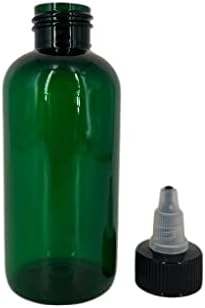 4 oz Yeşil Boston Plastik Şişeler -12 Paket Boş Şişe Doldurulabilir-BPA İçermez-Uçucu Yağlar-Aromaterapi / Siyah /