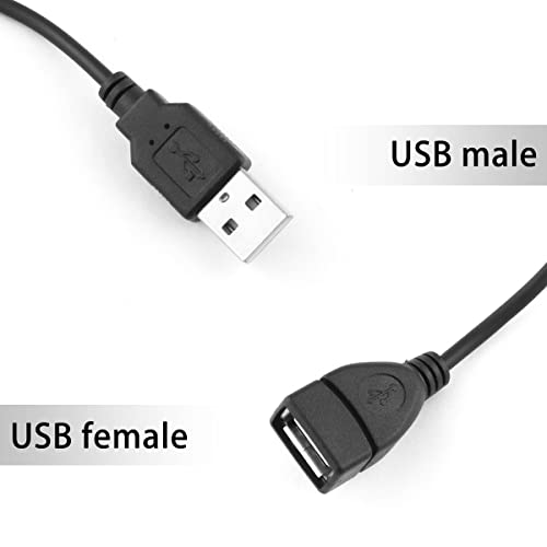 DGHAOP USB Uzatma Kablosu Anahtarı ile 28AWG Siyah USB Erkek Kadın Uzatma Kablosu USB Kulaklık, Veri İletimi, küçük