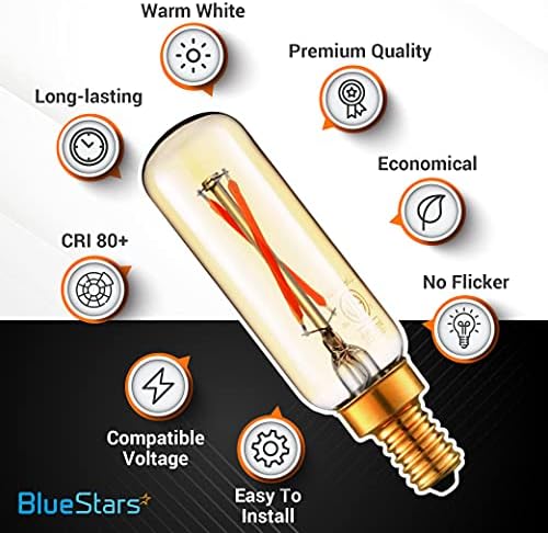 BlueStars Premium E12 T25 2W 120V LED mumluk ampul-Kısılabilir yüksek çıkışlı sıcak beyaz ışık yok 2700K 220lms -