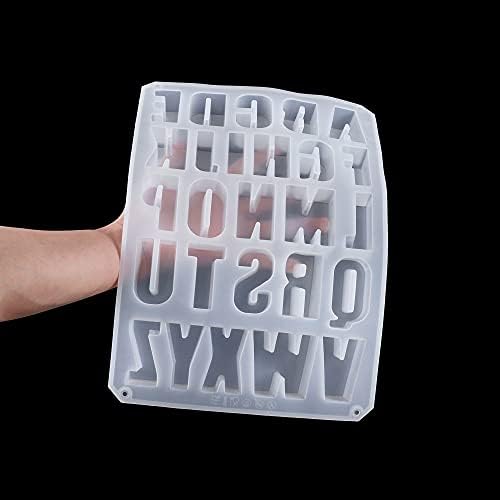 AGCFABS İngilizce Alfabe Epoksi Reçine Kalıpları Silikon Alçı Kalıp 3D Büyük Harfler Çimento Kalıp DIY Takı için Mum