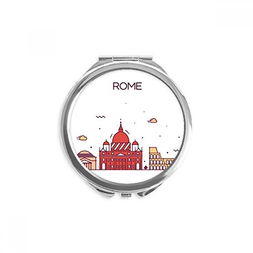 Roma İtalya Düz Landmark desen el kompakt ayna Yuvarlak Taşınabilir cep cam