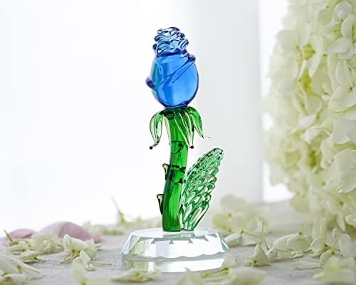 H & D HYALİNE & DORA Gül Kristal Heykelcik Süs, Kristal çiçek Buketi Kaynaklanıyor, Cam Gül Çiçek Hediye Kadınlar