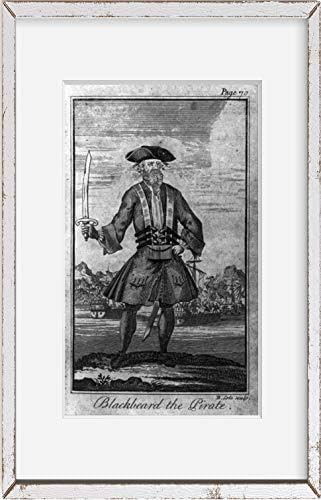 SONSUZ FOTOĞRAFLAR Fotoğraf: Edward Teach, Karasakal, 1680-1718, ingiliz Korsan, Kılıç Tutma, Deniz Savaşı