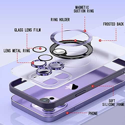 Omorro Görünmez Halka Tutucu Kickstand ile iPhone 14 Pro Max Kılıf ile Uyumlu, askeri Sınıf Mat İnce Telefon Kapak