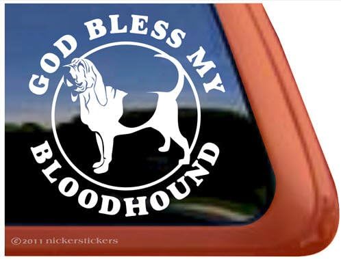 Tanrı Korusun Benim Bloodhound Köpek Vinil Pencere çıkartma