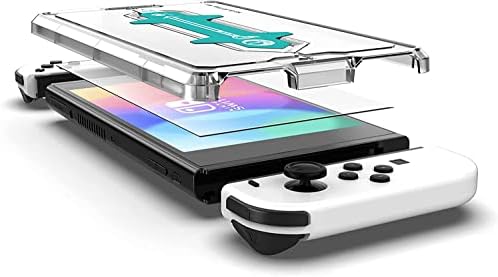 Nintendo Switch OLED Konsolu için Uyumlu Q-View Easy Fit Ekran Koruyucu-Temperli Cam-Çizilmez-Tam Kapsama Alanına