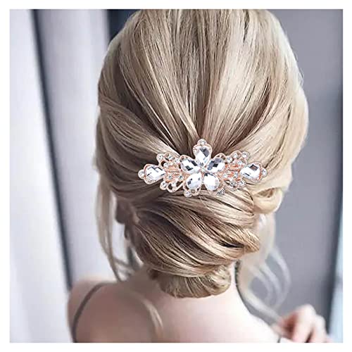 Andelaısı Vintage Rhinestone Hairclip Cz Kristal Saç Tokalarım kristal Çiçek Barrette Başkanı Klipler Sparkly Cz Düğün
