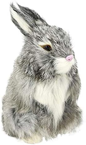 NUOBESTY Peluş Gerçekçi paskalya tavşanı Heykelcik Gerçekçi Peluş Tavşan Hayvan Dolması Heykeli Heykel Dekorasyon