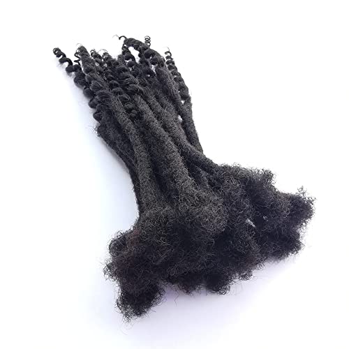 Linkmai 100 % gerçek insan saçı 0.4 cm ve 0.6 cm Afro Kinky Locs kıvırcık uçlu uzantıları Paket başına 20 iplikçik