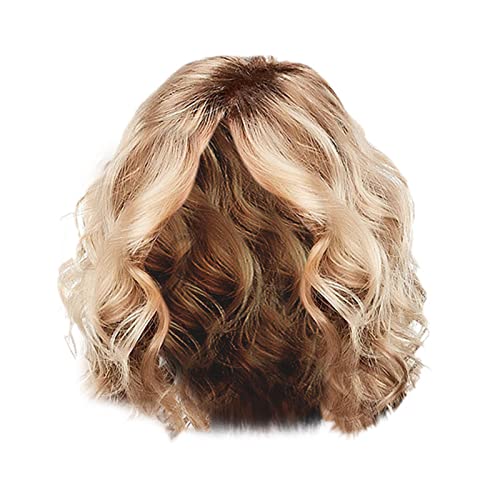 npkgvıa Peruk Kadın Orta Ve Uzun Kıvırcık Saç Orta Armut Çiçek Perma Kısa Saç Moda Altın Boyalı Peruk Saç Seti Bukle