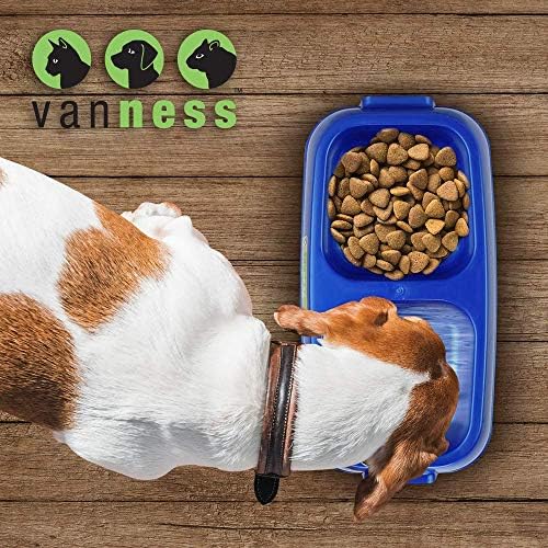 Van Ness Pet Hafif Orta Çift Çanak Besleyici Kediler Ve Köpekler İçin, 42 OZ Kapasiteli, Mavi