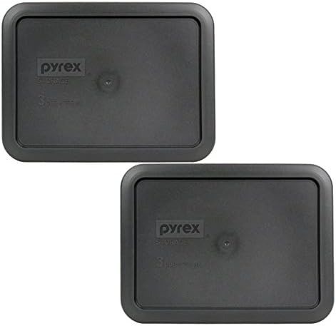 Cam Çanak için Pyrex 7210-PC Dikdörtgen 3 Bardak Kömür Gri Saklama Kapağı