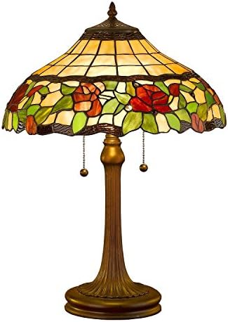 Tiffany tarzı vitray çiçek ışık masa lambası gölge