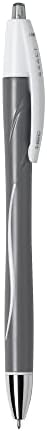 BIC Glide Tam Geri Çekilebilir Tükenmez Kalem, İnce Nokta (0,7 mm), Siyah, Temiz Yazı için Hassas Çizgiler, 12 Sayım