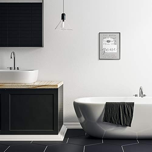 Stupell Industries Gidene Kadar Tuvalet Kağıdı İfade Banyo TP, Tasarım Daphne Polselli Siyah Çerçeveli Duvar Sanatı,