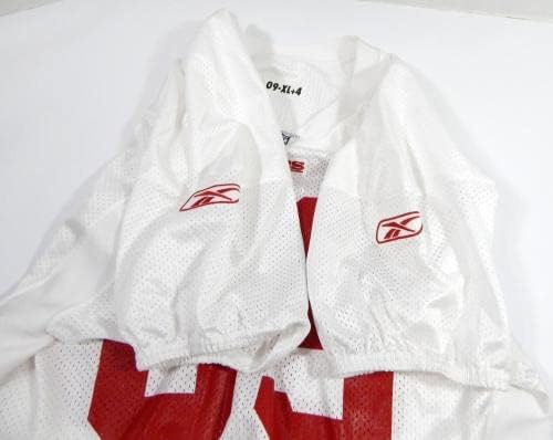 2009 San Francisco 49ers 69 Oyun Verilen Beyaz Antrenman Forması XL DP32805 - İmzasız NFL Oyun Kullanılmış Formalar