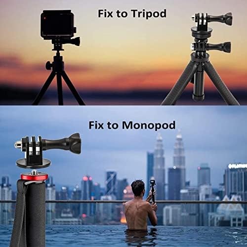 Sequpr kamera tripodu Montaj Adaptörü Gopro Hero 10 9 8 7 6 5 4 Oturumu Gopro Max, 1/4 vidalı bağlantı Monopod aksiyon