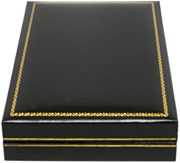 Siyah Deri + Özel NB Kese içinde Yeni Box® Mücevher Kolye Kutusu