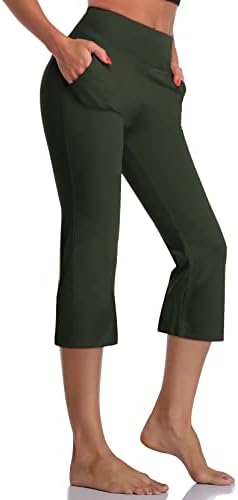DAYOUNG Bootcut Yoga Pantolon Kadınlar için Karın Kontrol Egzersiz Bootleg Pantolon Yüksek Bel 4 Yollu Streç Pantolon