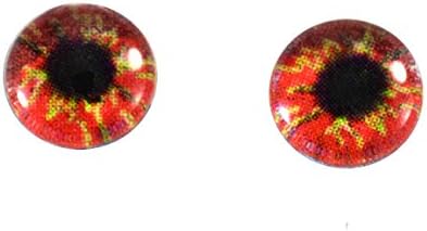 8mm Kırmızı Sarı Suluboya Cam Gözler Bebek Süsen Sanat Polimer Kil Tahnitçilik Heykeller veya Takı Yapımı 2 Set