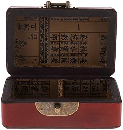 JYDQM 1 Adet Dekoratif Ahşap saklama kutusu Bavul Şekilli Göğüs Gövde Tarzı Vintage antik Dekor (Renk: Rojo, Boyutu:
