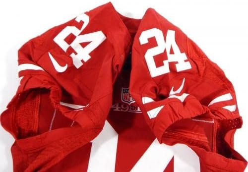 2015 San Francisco 49ers Shareece Wright 24 Oyunu Yayınlandı Kırmızı Forma 40 DP35644 - İmzasız NFL Oyunu Kullanılmış