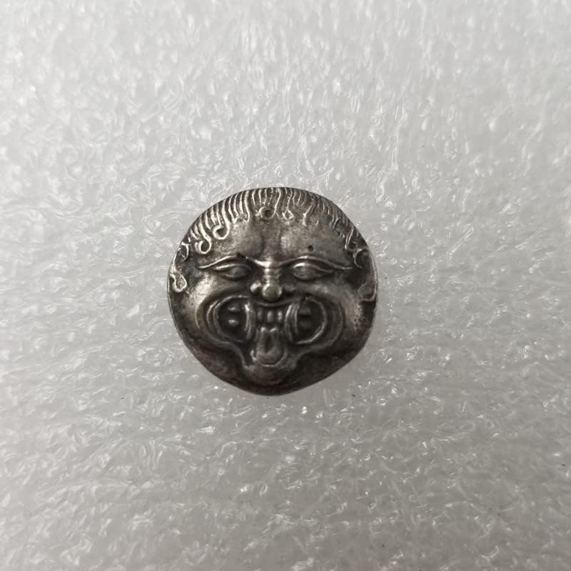 Antika El Sanatları Yunan Sikke Bakır Gümüş Kaplama Yaşlı Gümüş Dolar Gümüş Yuvarlak 3404