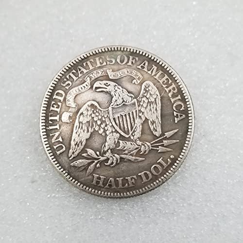Antika El Sanatları Amerikan 1873 Yarım Dolar Pirinç Gümüş Kaplama Yaşlı Gümüş Dolar 3547