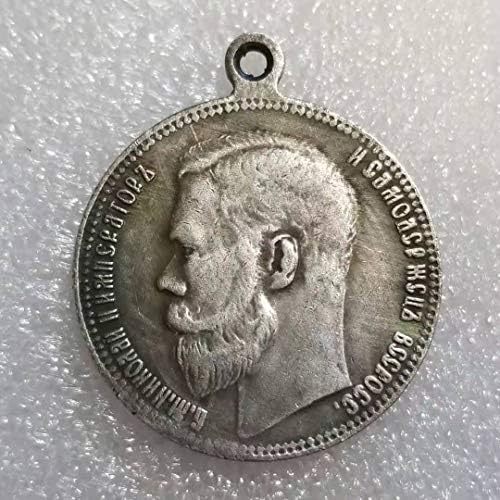 Antika El Sanatları Rus Gümüş Kaplama Madalya hatıra parası Düz 1473