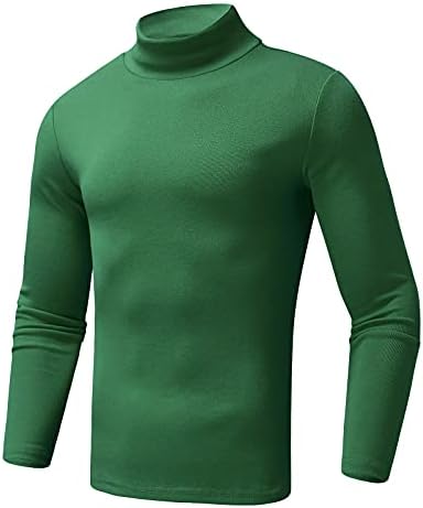 XXBR erkek Mock Boyun T-shirt, 2022 Bahar Elastik Pamuklu Slim fit Düz Renk Balıkçı Yaka Temel Üstleri Sıcak Fanila