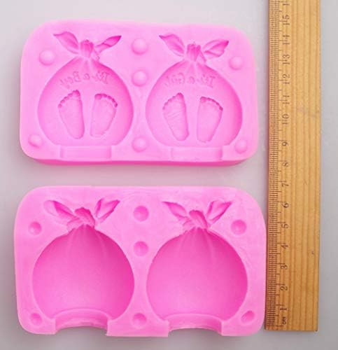 Bebek Duş Silikon Mum Kalıp, 3D Bebek Ayak Silikon Sabun Kalıp Fondan Kek Dekorasyon Şeker Çikolata Kalıp (Erkek ve