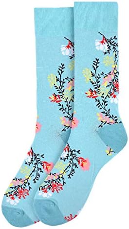 Sunrise Outlet Çift Erkek Çiçek Desenli Mürettebat Çorabı-Gök Mavisi