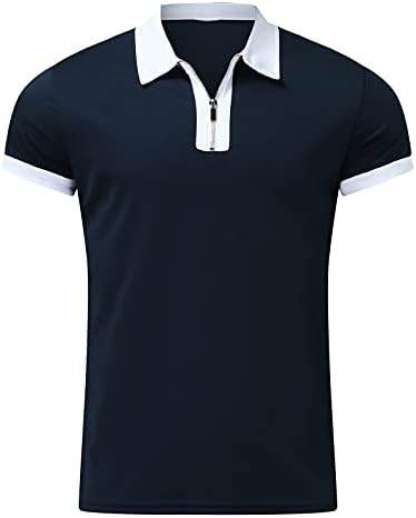 BEUU Henley T-Shirt Mens, Yaz Temel Tasarlanmış Moda Pamuk polo gömlekler Fermuar Golf Spor Açık Tee Tops