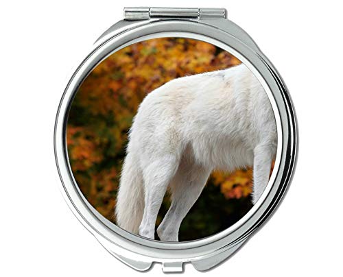 Ayna,Küçük Ayna, Hayvan kurt kadın cep aynası, 1 X 2X Büyüteç