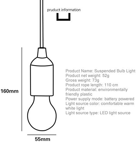 SHUWND 8 paketi LED çekme kablosu ampul, Renkli LED ampul ışık Asılı çekme kablosu lamba pili Işletilen, taşınabilir