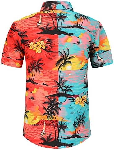 Havai gömleği Erkekler için Hawaiian Casual Düğme Aşağı Yaz Aloha Plaj Gömlek