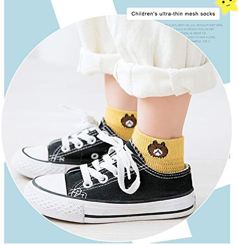Unisex Bebek Çorap Erkek Kız Yaz Yürüyor Bebek Ayak Bileği Pointelle Kuşgözü Yumuşak Pamuklu İnce Örgü Çorap 5 Pairs