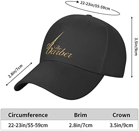 Unisex Ayarlanabilir beyzbol şapkası Berber Saç Kesim Salon Polyester Rahat Uydurma yuvarlak şapka Siyah