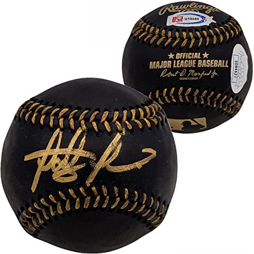 Fernando Tatis Jr. İmzalı Resmi Siyah MAJOR League Baseball San Diego Padres Altın JSA Stoğu 202009 - İmzalı Beyzbol