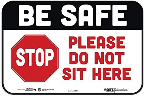 tabbies BeSafe Mesajlaşma Güvende Olun, Lütfen Burada Oturmayın, 3'lü Paket 9 x6, Yeniden Konumlandırılabilir Çocuk