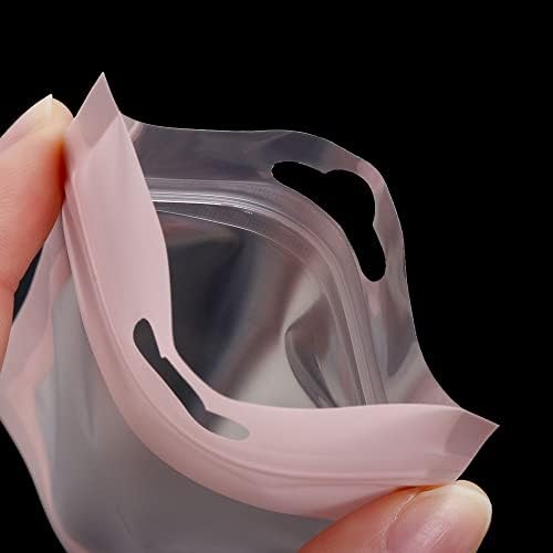 100 Adet Mat Zip plastik torba Alüminyum Folyo Hologram yiyecek torbası Küçük Su Geçirmez Fermuar Yeniden Kapatılabilir