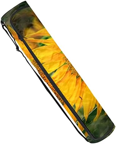 Unisex Yoga Mat Çantası, Ayarlanabilir Omuz Askılı Egzersiz Yoga matı Taşıyıcı Ayçiçeği Çiçek Sarı Yaz Çiçeği Bloom,