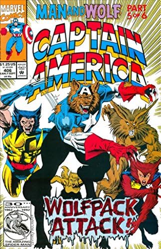 Kaptan Amerika (1. Seri) 406 FN; Marvel çizgi romanı / Capwolf-Wolverine